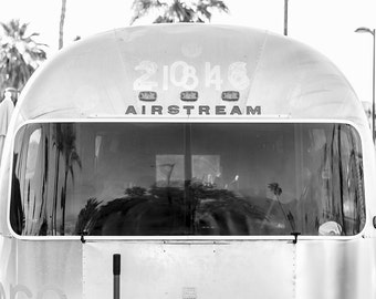 Airstream Trailer Art Print, Grey Wall Art, California, Airstream Decor, Black and White Photography, Retro Vintage Camper, Camping Wall Art