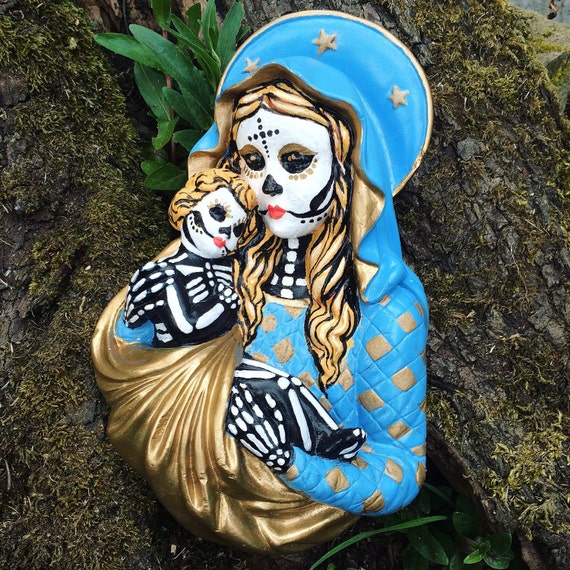 Day of the Dead Virgin Mary and Child Wall by DivineExcesss