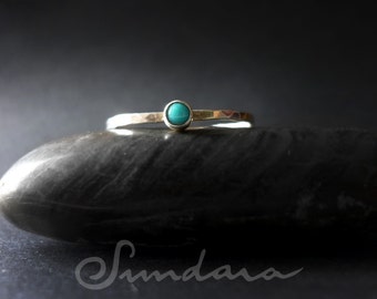 Turquoise 3mm Cabochon Stacking Ring