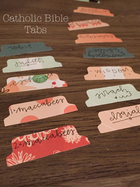 Catholic Bible Tabs 73 tabs by FindWondrousThings on Etsy