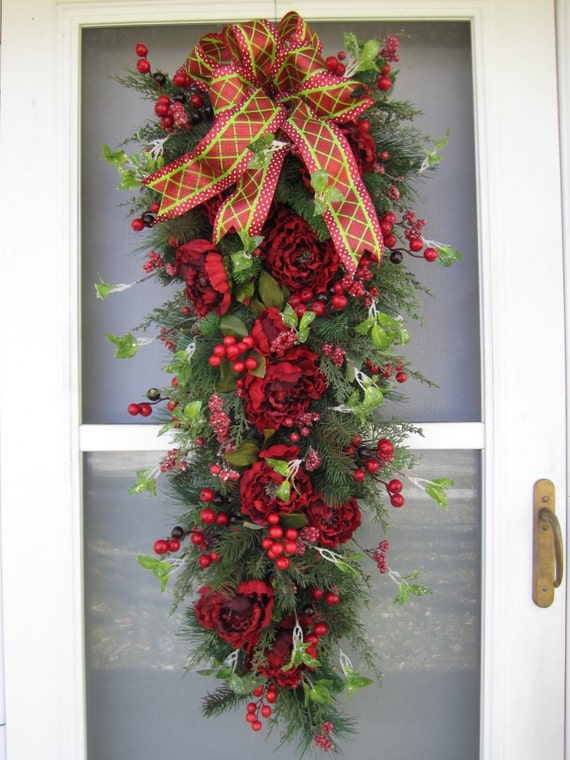 items similar to xl handmade floral swag winter wreath items similar to xl handmade floral swag winter wreath