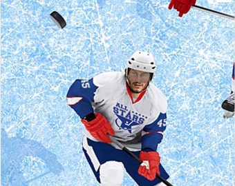 Hockey Fabric / Power Play Cotton By Deborah Edwards Northcott Studio 21238 / Fat Quarter / Fabric by the Yard