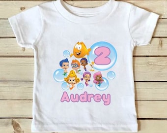 Bubble Guppies Birthday Shirt- Bubble Guppies Shirt - Birthday Shirt - Girls Birthday Shirt Personalized Shirt - Custom Shirt-