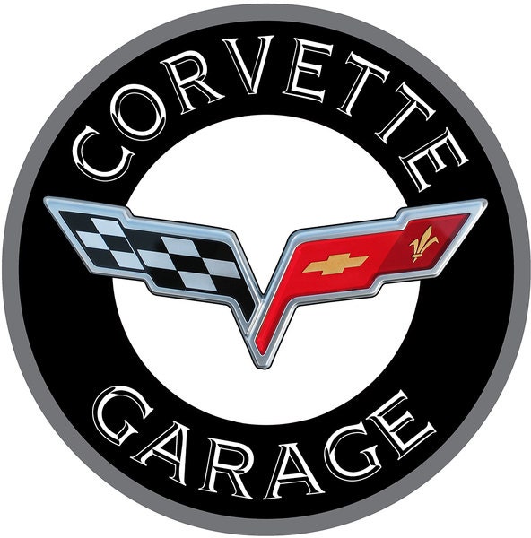 Corvette Garage 18 Inch Metal Advertising Sign Powder Coated