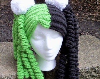 Harley Quinn crocheted hat ,crocheted hat