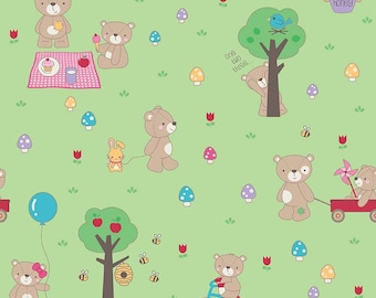 Riley Blake Designs Teddy Bear Picnic Green