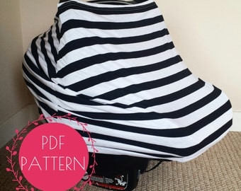 Car Seat Cover Nursing Cover Sewing Pattern, DIY Stretchy Baby Car Seat Cover Tutorial - make a cover like Milk Snob + Covered Goods!