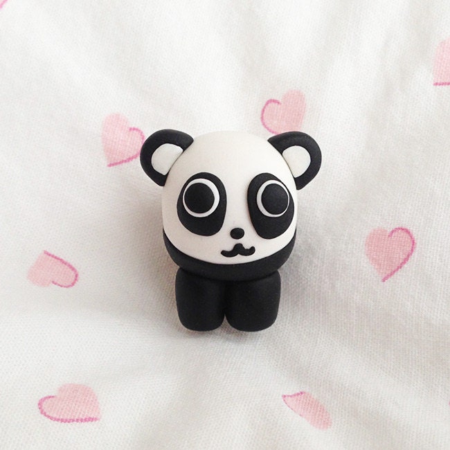 Panda Figurine Polymer Clay Panda minimio Figurine