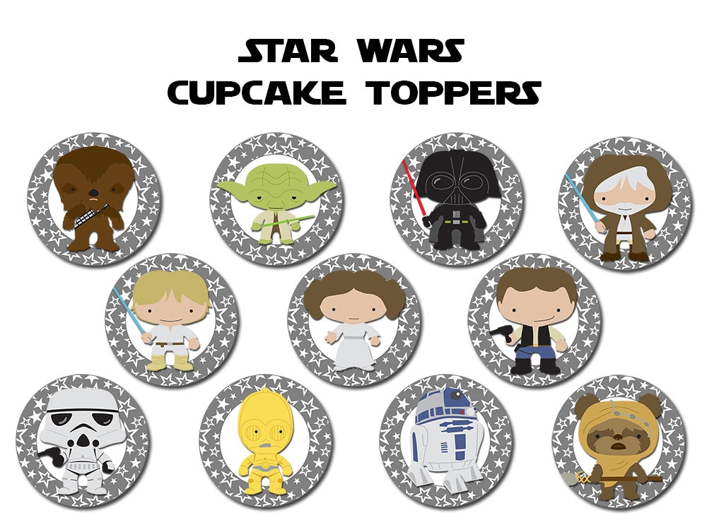 Star Wars Cupcake Toppers Star Wars Party Instant Download