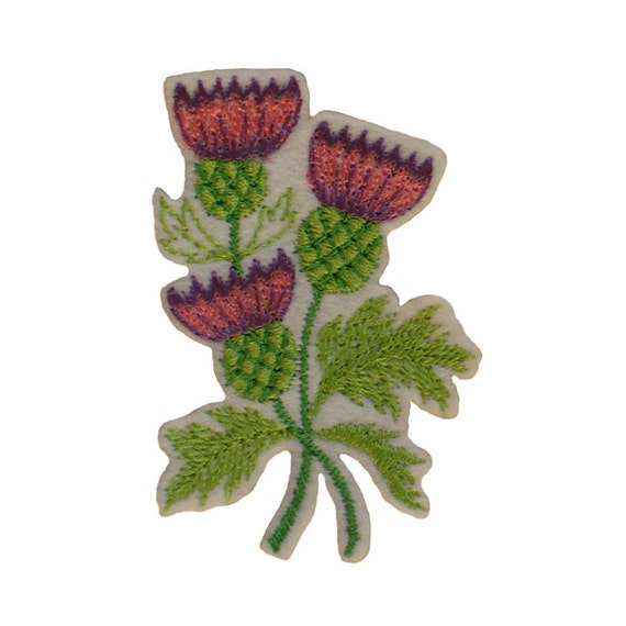 Scottish Thistle Embroidered Iron On Sew On by StitcheryComplete