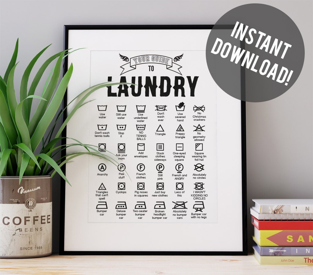 Laundry Symbols Art Print funny print art art print wall