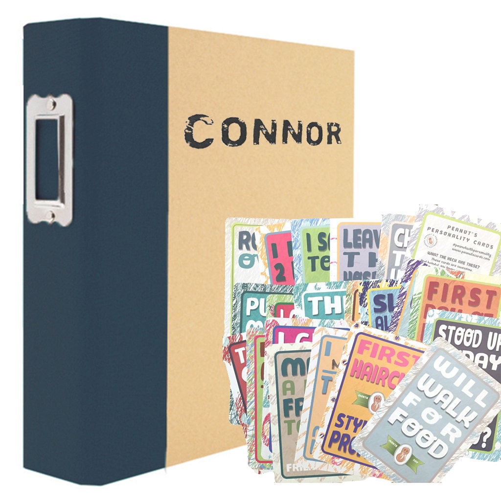 6x8 Baby Book Binder & Baby Milestone Cards Full Set