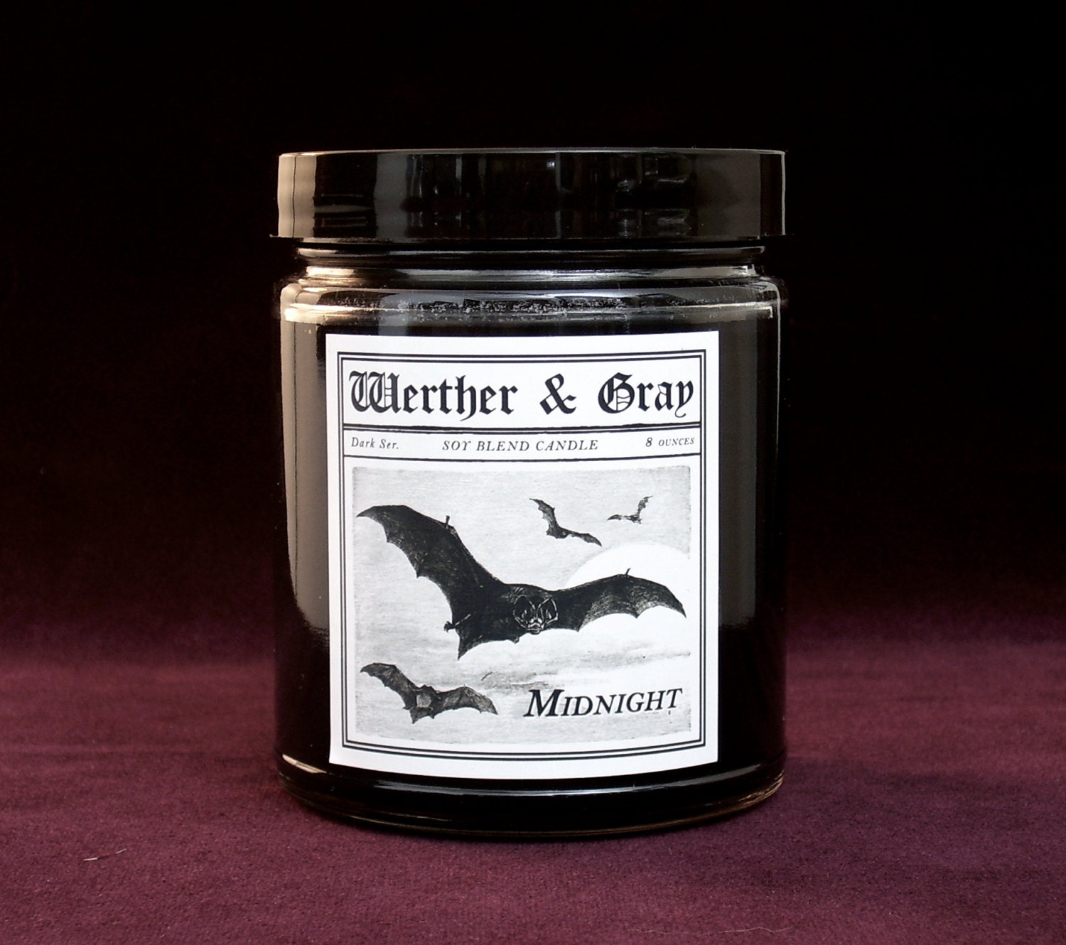 MIDNIGHT Scented Candle Gothic Candle Clove by WertherAndGray