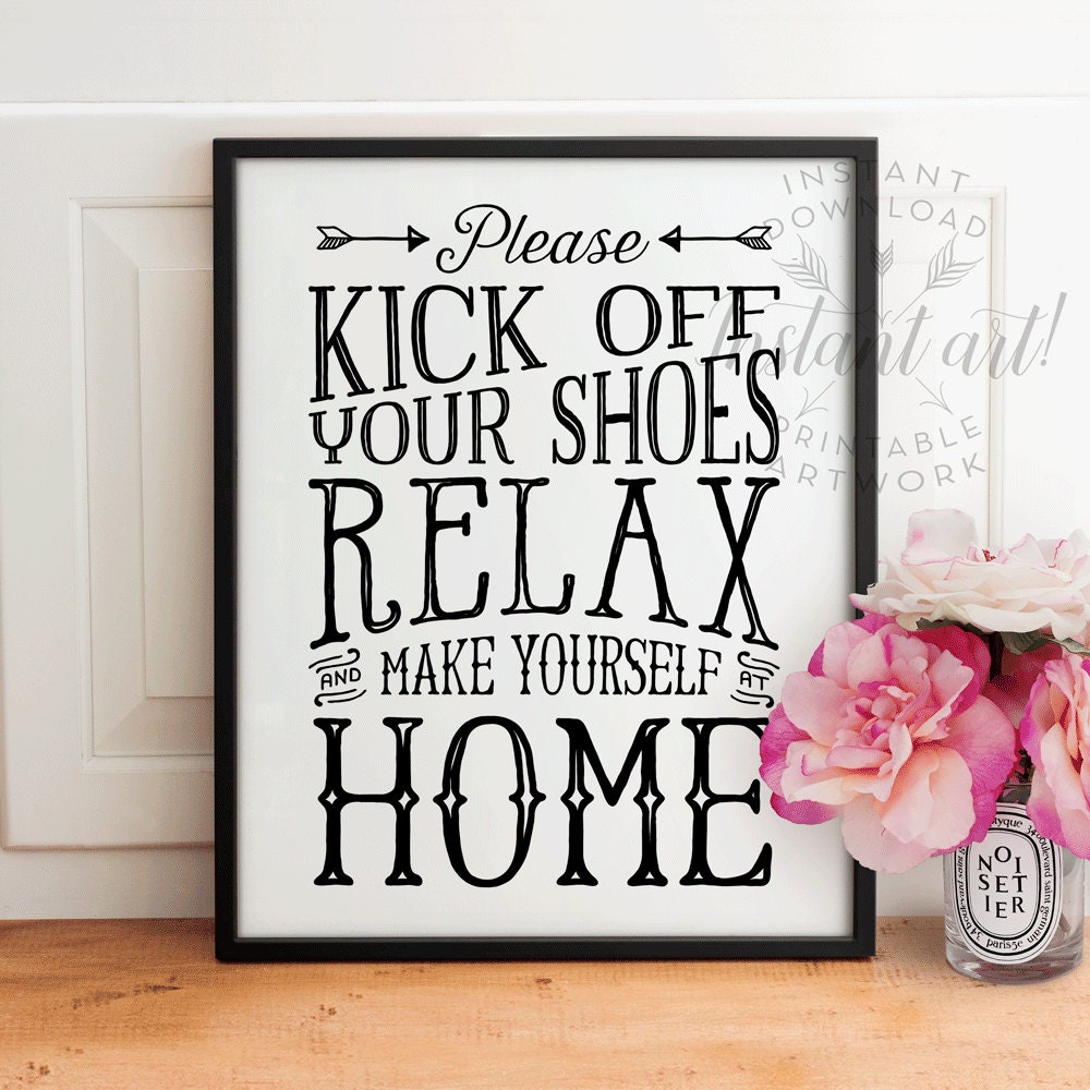 Take your shoes off sign kick off your shoes PRINTABLE art
