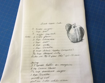 Custom dish towel with family recipe