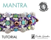 MANTRA bracelet - instant download for the pdf instructions. Bracelet with honeycomb beads, Crescent beads, Mushroom beads, pearls.