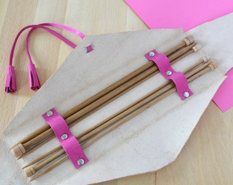 Monogrammed Leather Knitting Needle Wallet With Bamboo Needles,Knitting Needle case,Knitting Needle Organiser,Personalised Gift,Personalized