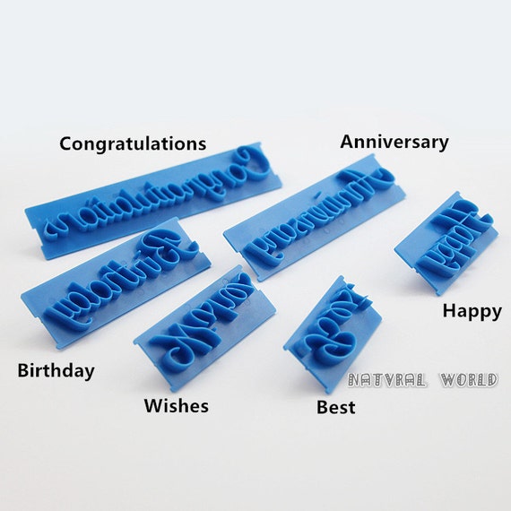 6 pcs/set Handwriting Fondant Cake Embosser Chocolate Printing