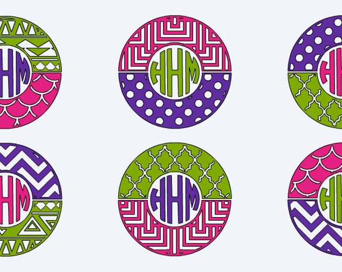 Mix and Match Round Monogram -Round Decal - Personalized Decal- Tumbler Decal - Yeti Decal - Laptop Decal - Car Decal