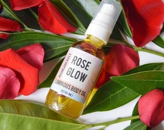 Rose Glow Luminous Body Oil- Rose Body Oil- Moisturizing Body Oil- Massage Oil- Rose Hips- Vitamin C Oil- Rejuvenating Body Oil- Skin Oil