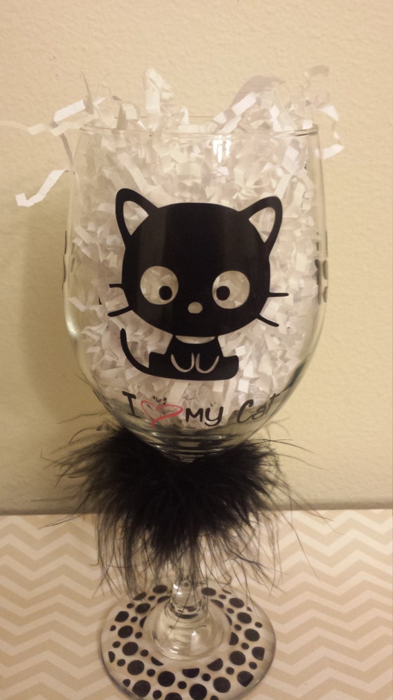 cat wine glass kitten wine glass cat parent black cat pet