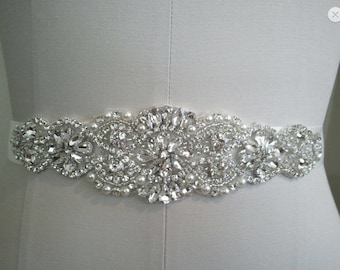Beautiful bridal sash, crystal bridal belt, wedding dress sash, wedding dress belt