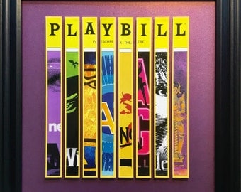 Custom Broadway Playbill Framed Art Collage - Personalize It!