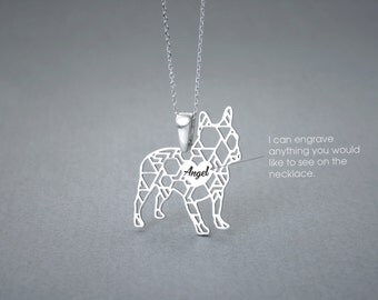 Personalised FRENCH BULLDOG Necklace - French Bulldog name Jewelry - Dog Jewelry - Dog breed Necklace - Dog Necklaces