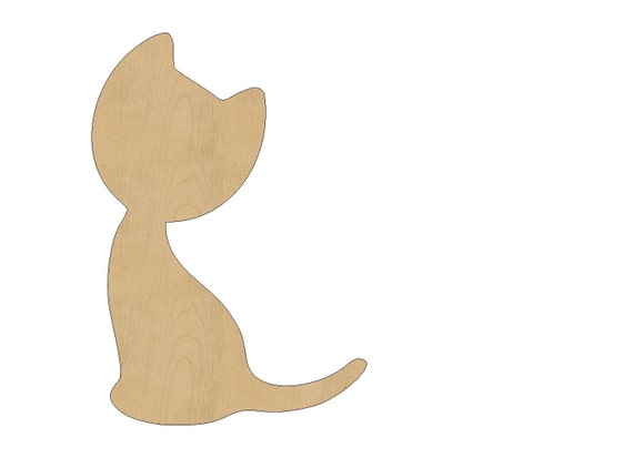 Cat Cutout Shape Laser Cut Unfinished Wood Shapes Craft