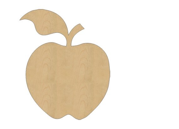 Apple Cutout Shape Laser Cut Unfinished Wood Shapes Craft