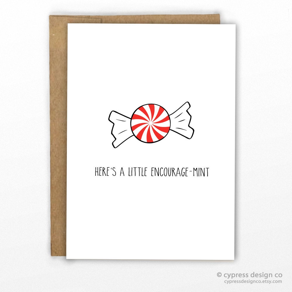 Encourage-mint Funny Encouragement Card Funny Friendship