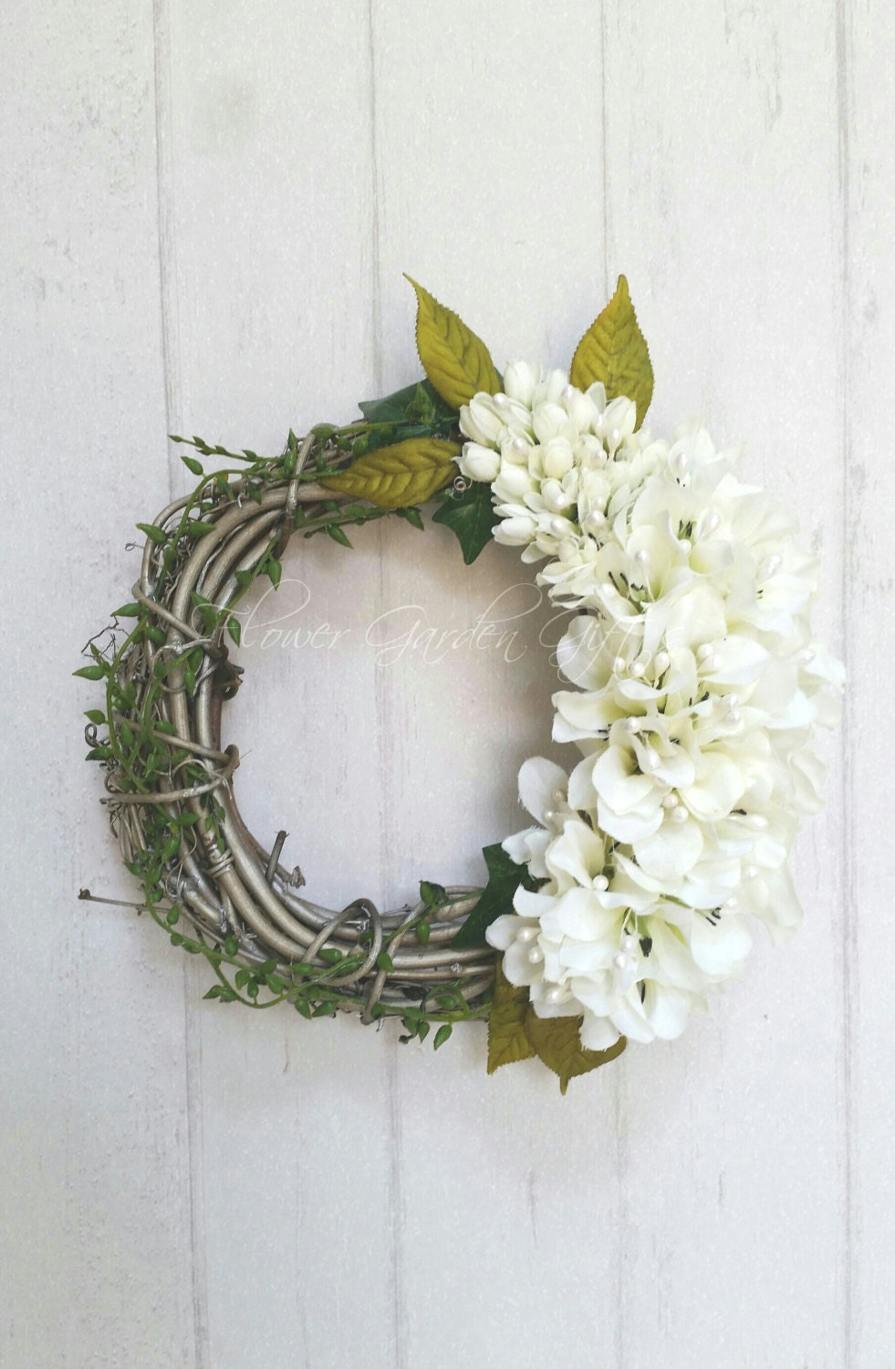 FLORAL WEDDING WREATH White Wreath Small Wall Wreath Wall