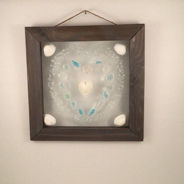 Beach & Sea Glass Framed Art by SeasidesbyDesign on Etsy