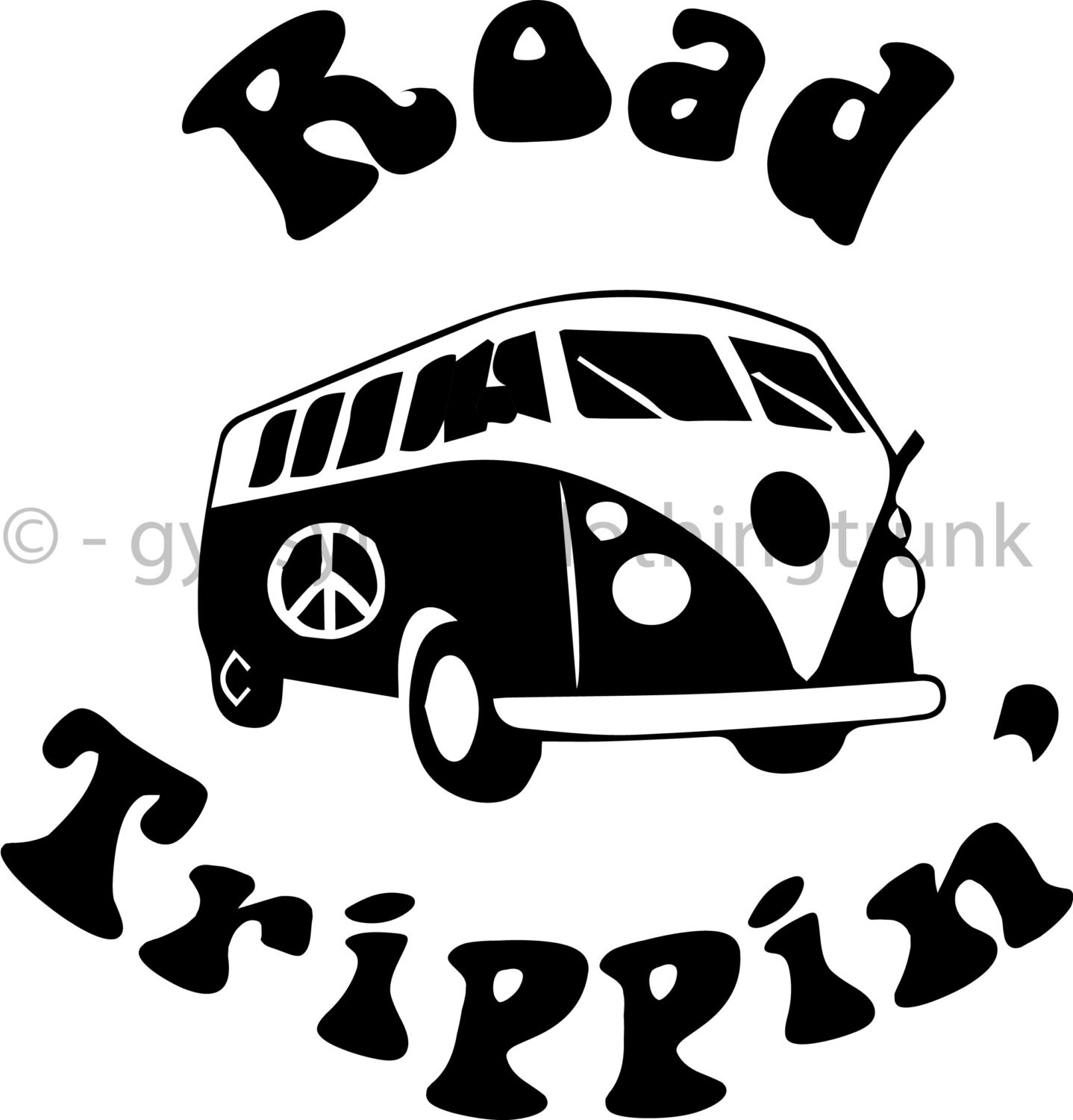 Road Tripping Car Decal Road Trip Decal Hippie Decal