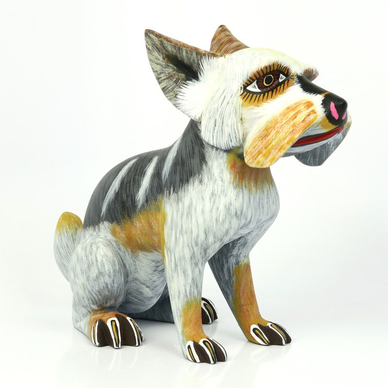 YORKIE Yorkshire Terrier Wood Carving Oaxacan by