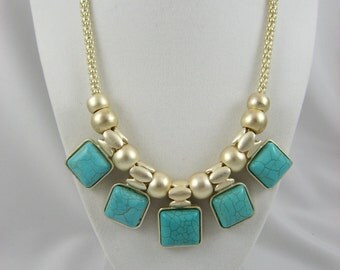 turquoise necklace , turquoise statement necklace , chunky turquoise necklace , turquoise necklace gold, necklace turquoise