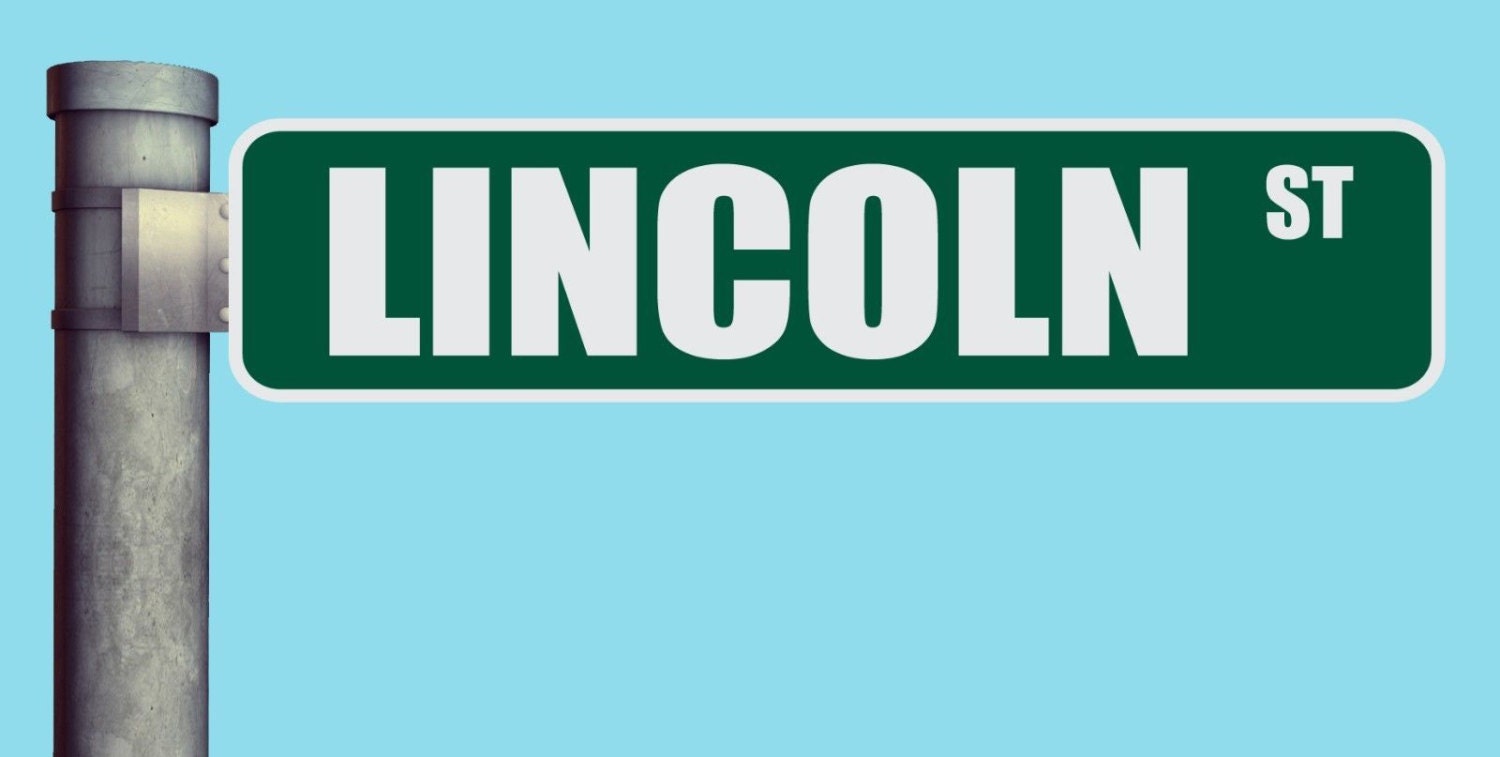 Lincoln ST Street Sign Heavy Duty Aluminum Warning Parking