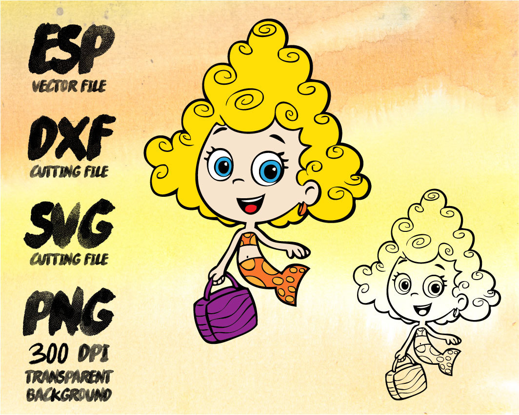 Bubble Guppies Deema , SVG Cutting , ESP Vectors files , T shirt , iron ...