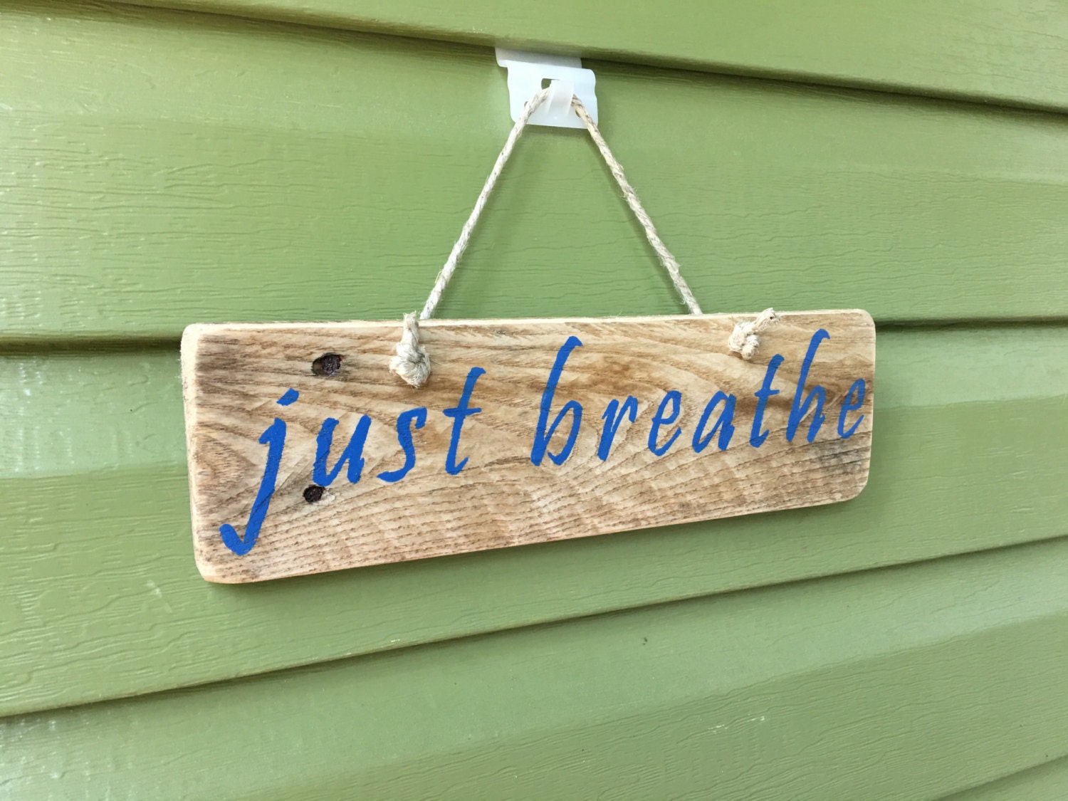 Just Breathe Wood Sign Rustic Wood Sign Rustic Wooden Sign
