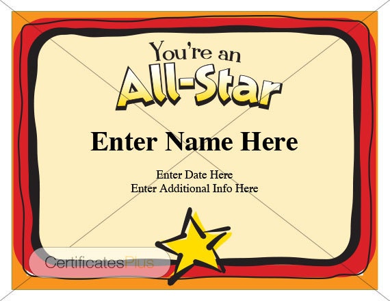 certificate of achievement template for kids