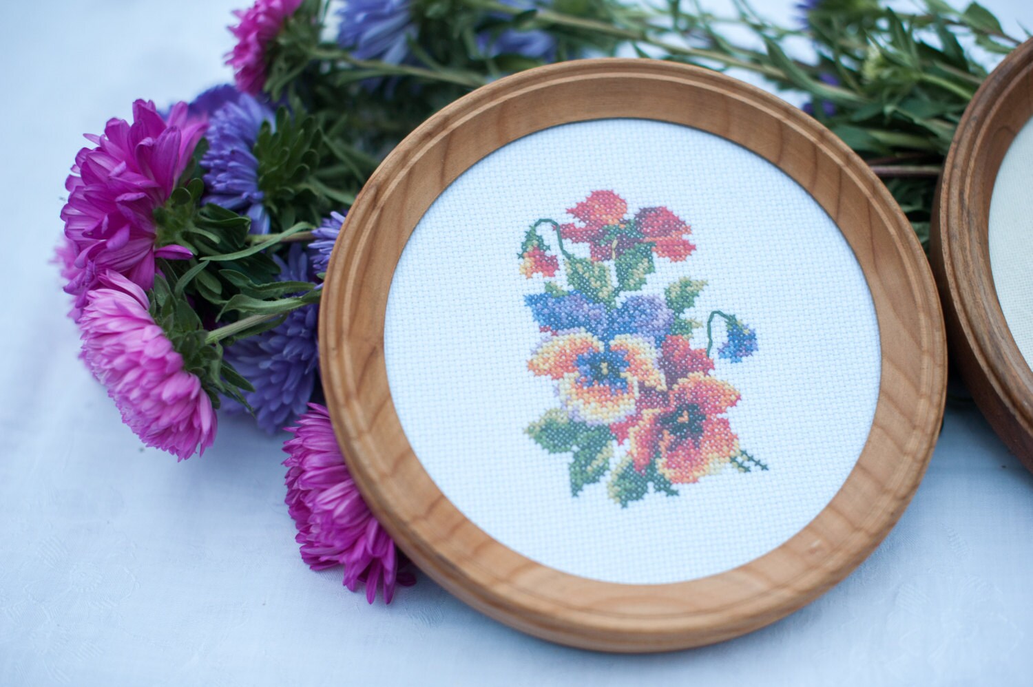 SALE 50 off Finished completed Cross stitch needlepoint