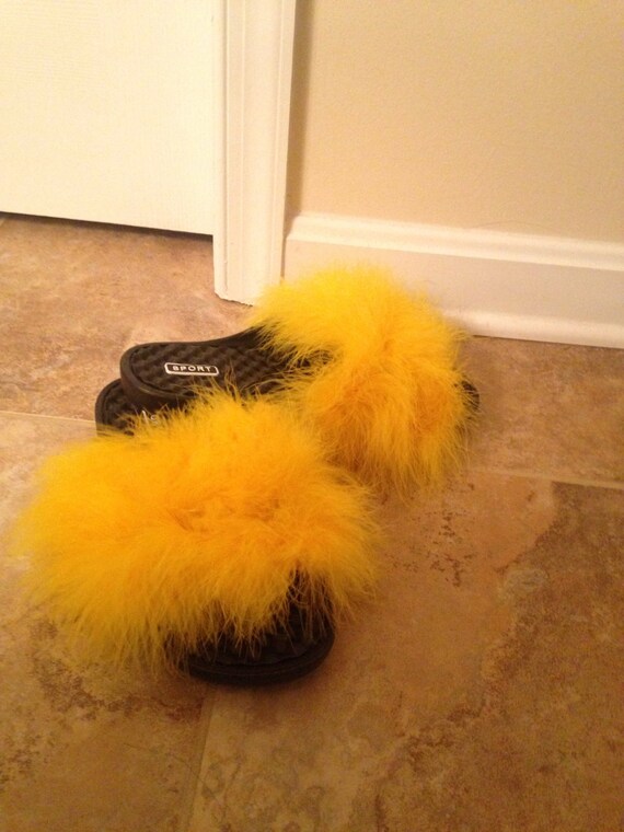 Fluffy furry slides by SimplyCharming123 on Etsy