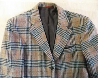 Vintage English Wool Tweedy Check Jacket Size M