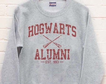 Hogwarts Alumni Maroon print on Crew neck Sweatshirt