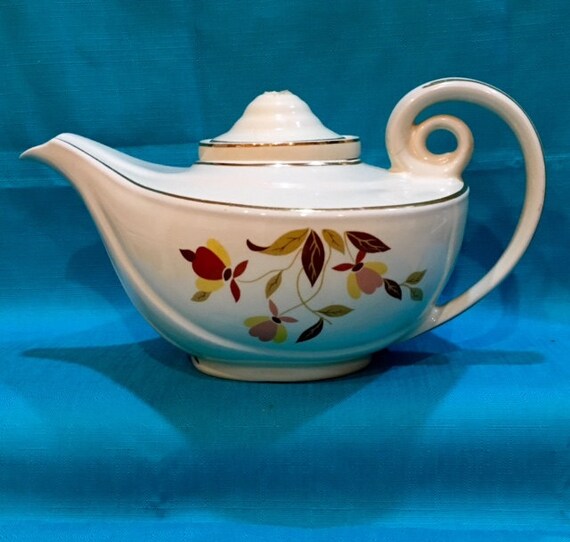 Jewel Tea Hall Aladdin 3 Piece Teapot in Autumn Print