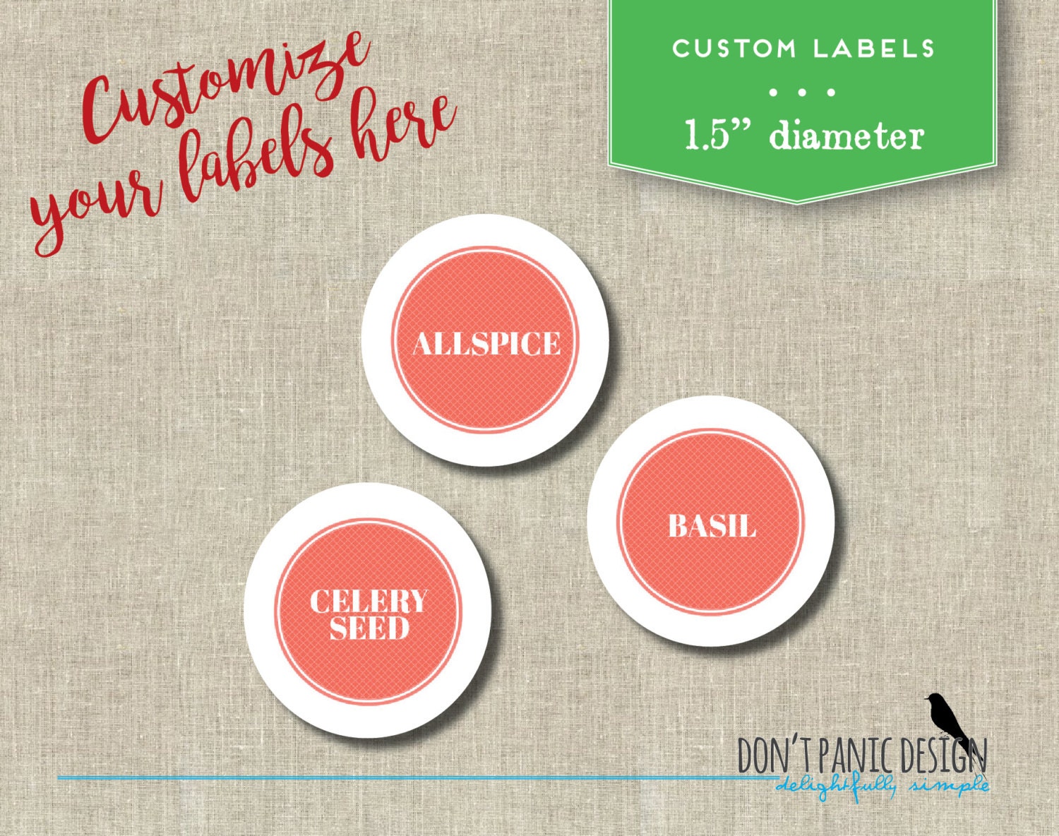 printable spice jar labels coral round spice jar labels