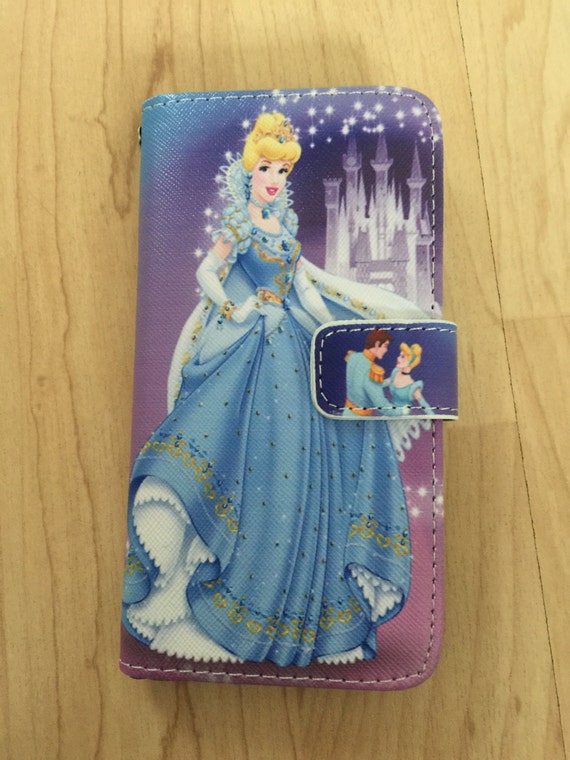 Disney Princess Cinderella PU Leather Case Wallet For iPhone