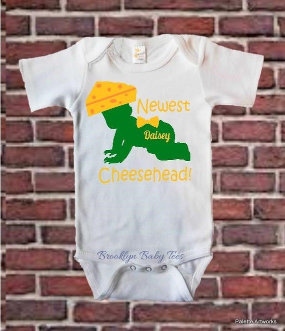 Baby Cheesehead Gifts Green Bay Packers Onesie by BrooklynBabyTees