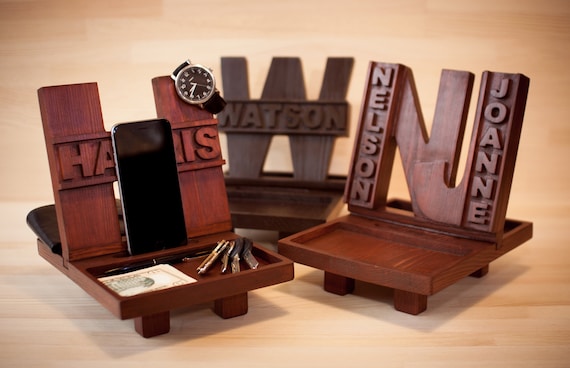Boyfriend gift, catchall, fiancé gift, husband gift, dad valentine, mens gift, gifts for men, mens wallet docking station, gifts for him