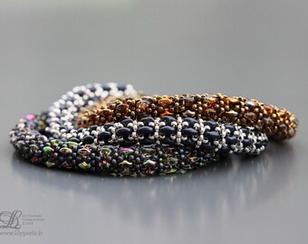 Bracelets Bangle Peyote tubular weaving oval beads two hole seed beads